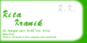 rita kranik business card